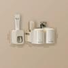 Wall Mounted Toothbrush Holder with Cup Automatic Toothpaste Squeezer Dispenser Suction Cup Bathroom Storage Rack Box for Family