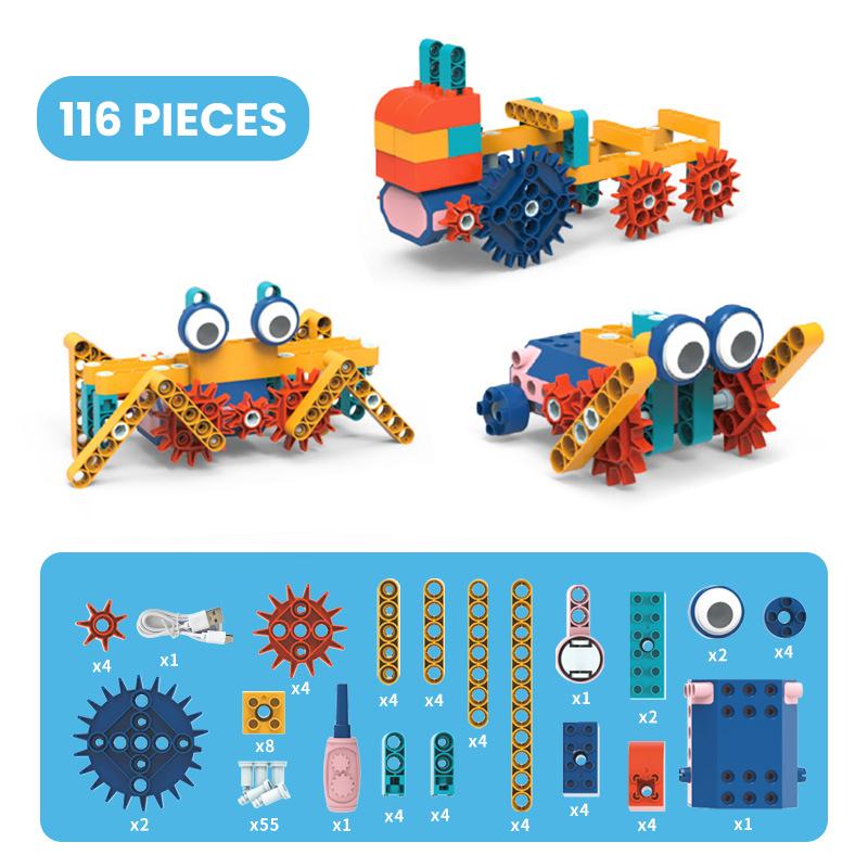 DIY Electric Science Building Blocks Toy Mechanical Gear Children's Smart Manual Assembly Brick Educational Toys for Boys Girls