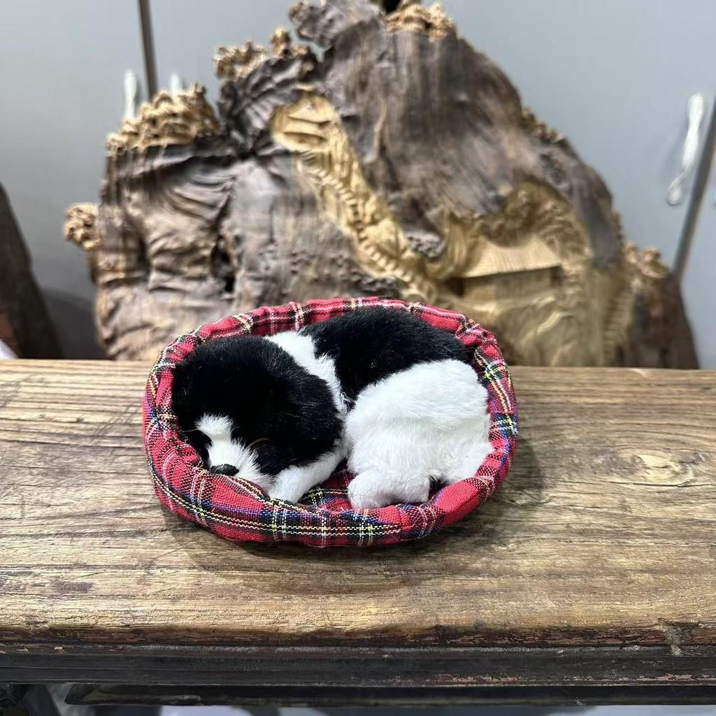 Dog Plush Sleep Toy Model Ornament Make Sound Lifelike Simulation Doll Gift