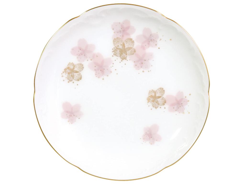 Okura Pottery Art Store Sakura Series 3rd Edition Mug Individual Plate Made in <Direct Exclusive> "Hatsumiyo Sakura" & Set, Coffee/Tea Plate, Japan,