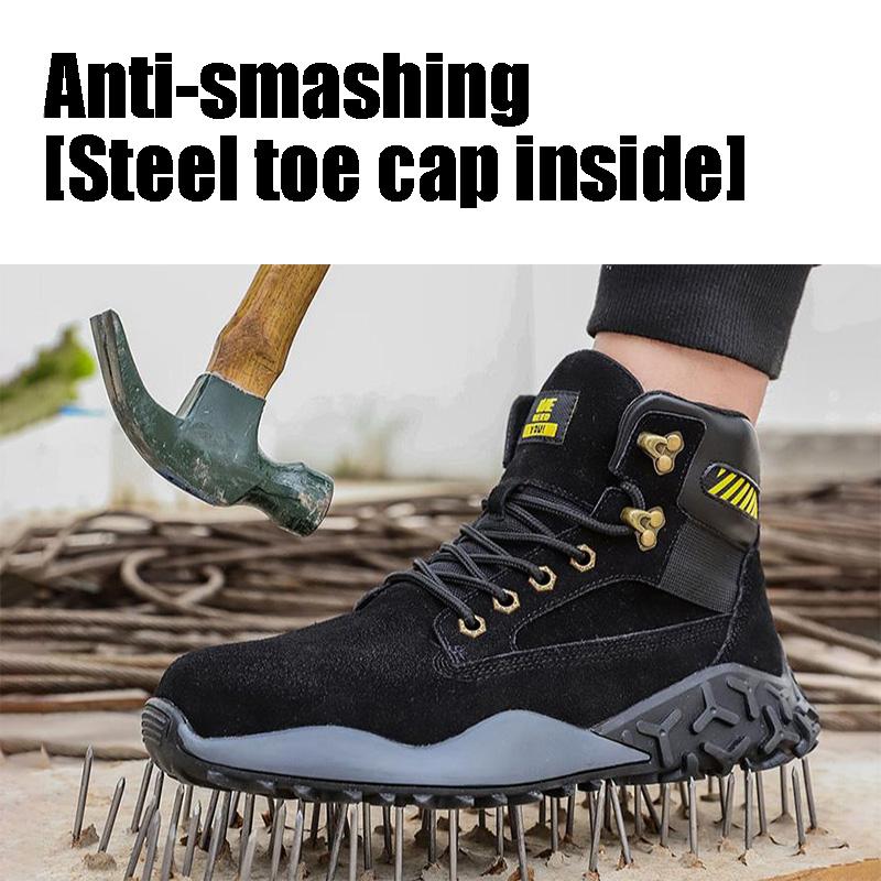 Labor Protection Shoes, Anti Impact, Anti Puncture, Waterproof, High Top Construction Site Safety Work Boots