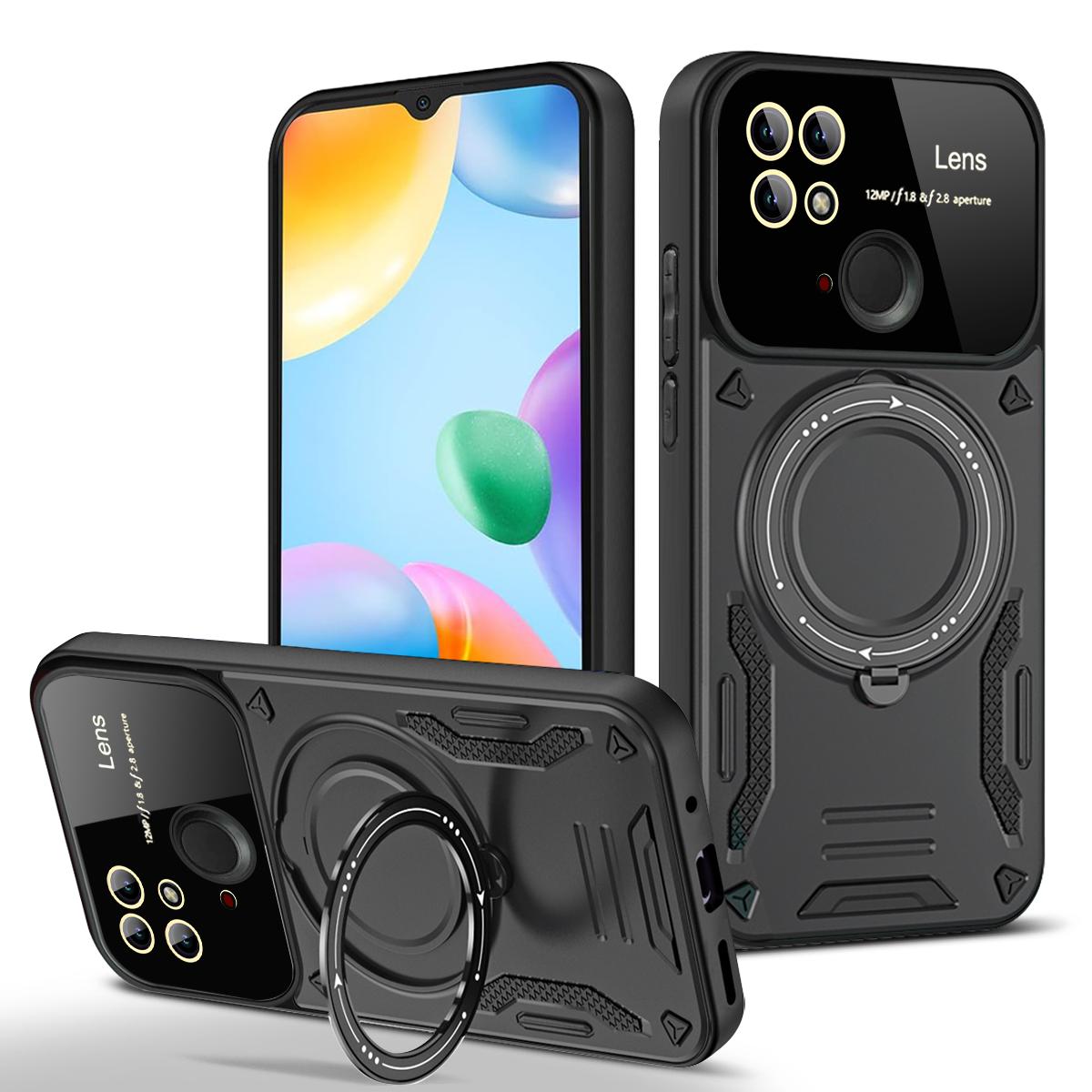 

Для Xiaomi Redmi 10C Case Ring Stand Armor Протиударний чохол для Redmi 10C 10 C Magsafe Wireless Charger Magnet Cover For Redmi10C For Redmi 10C чорний
