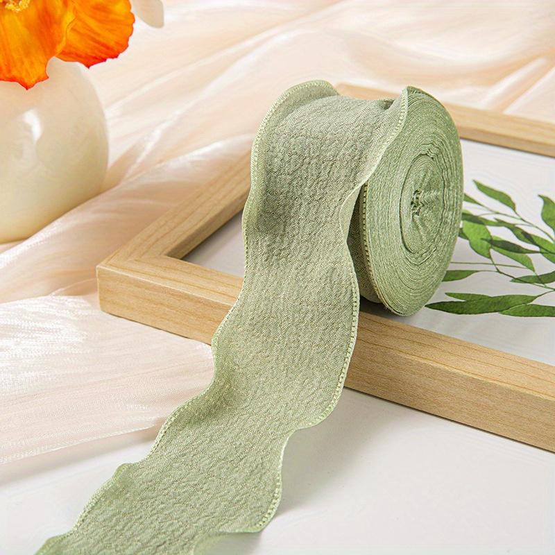 1Pc Lace Pleated Ribbon DIY Cake Bouquet Flowers Fishtail Yarn Packaging Linen Wavy Lace Ribbon