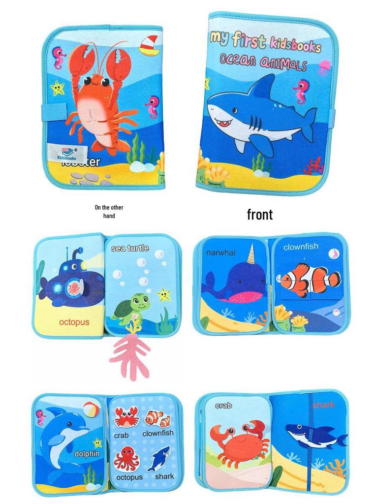 Baby Soothing Cloth Book: Tear-Resistant, Velcro-Closure, Montessori Early Education Toy for Infants & Toddlers