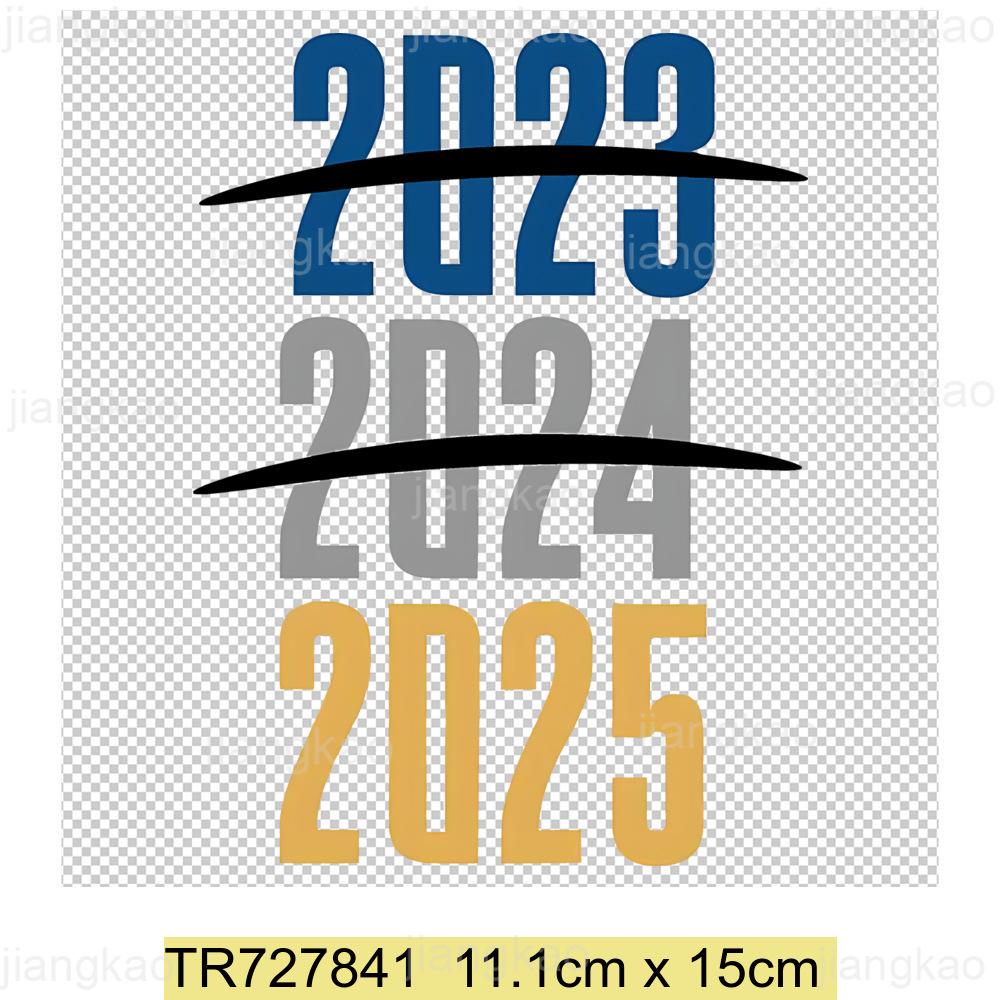 2025 New Year Patch for Clothing Iron-On Transfers for T-Shirt DIY Sticker Hello 2025 New Year Patch Heat Transfer Sticker