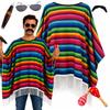 Poncho capa disfraz mexicano Gafas bigote mexicano Maracas Puro J III 15 a