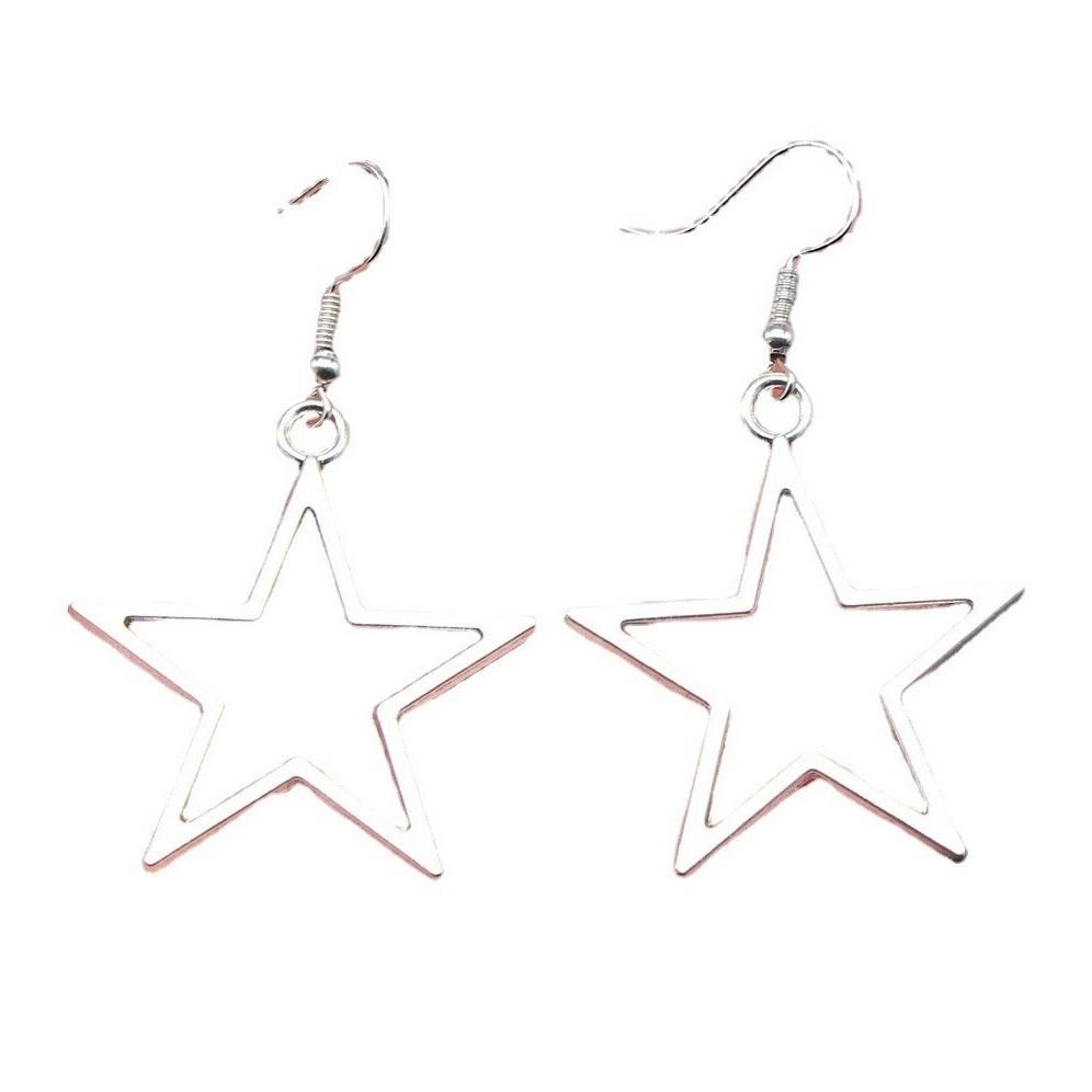 Collana Pendente Stella Argento Vintage Alla Moda For Men And Women In 36x33mm Size