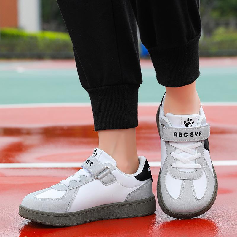 Boys' and Girls' 2026 Casual Wide Toe Leather Sneakers for Spring & Autumn