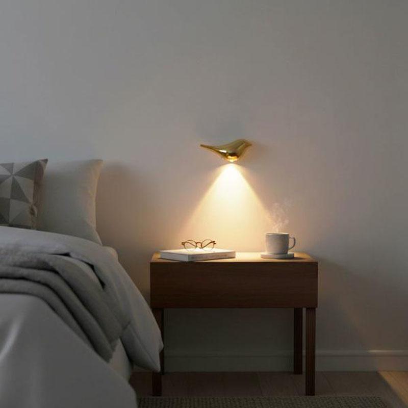 Motion Sensor Night Lights with Auto-On, Magnetic Stick-On Installation Long-Lasting Battery Life Bird Shape USB Rechargeable Wall Lights