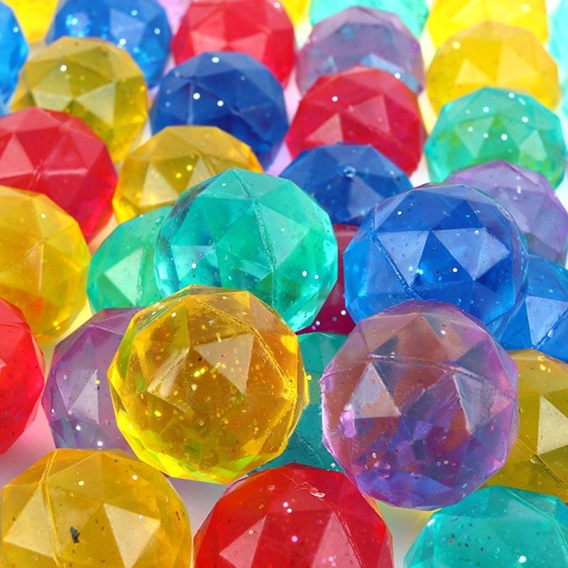 3Pcs 32 Diamond Irregular Bouncy Balls Assorted Colors Spider Man High Bounc