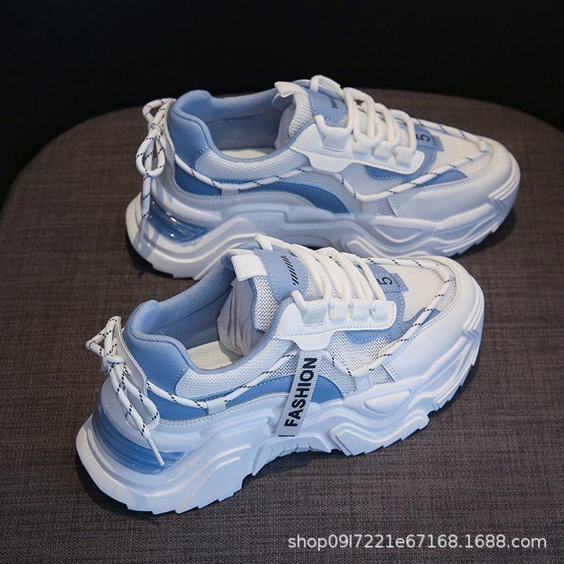 

Sneakers women s spring running breathable thin versatile casual shoes thick-soled heightening mesh shoes 40 хакі