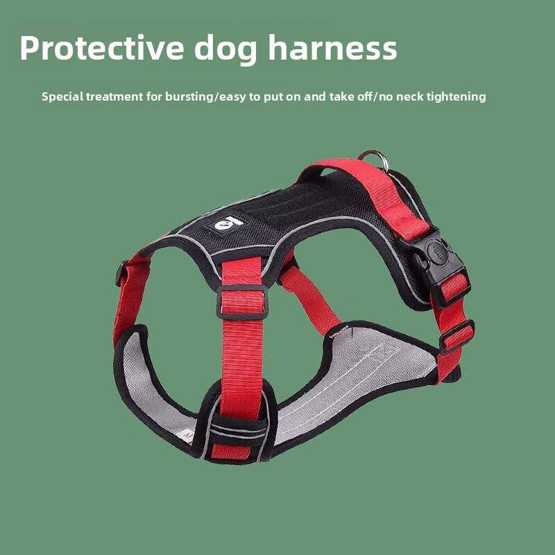 Große Hundeleine, Explosionssicheres Spülweste-Typ Brust- und Rückengeschirr, Mittlere und Große Hundespazierleine, Hundekette