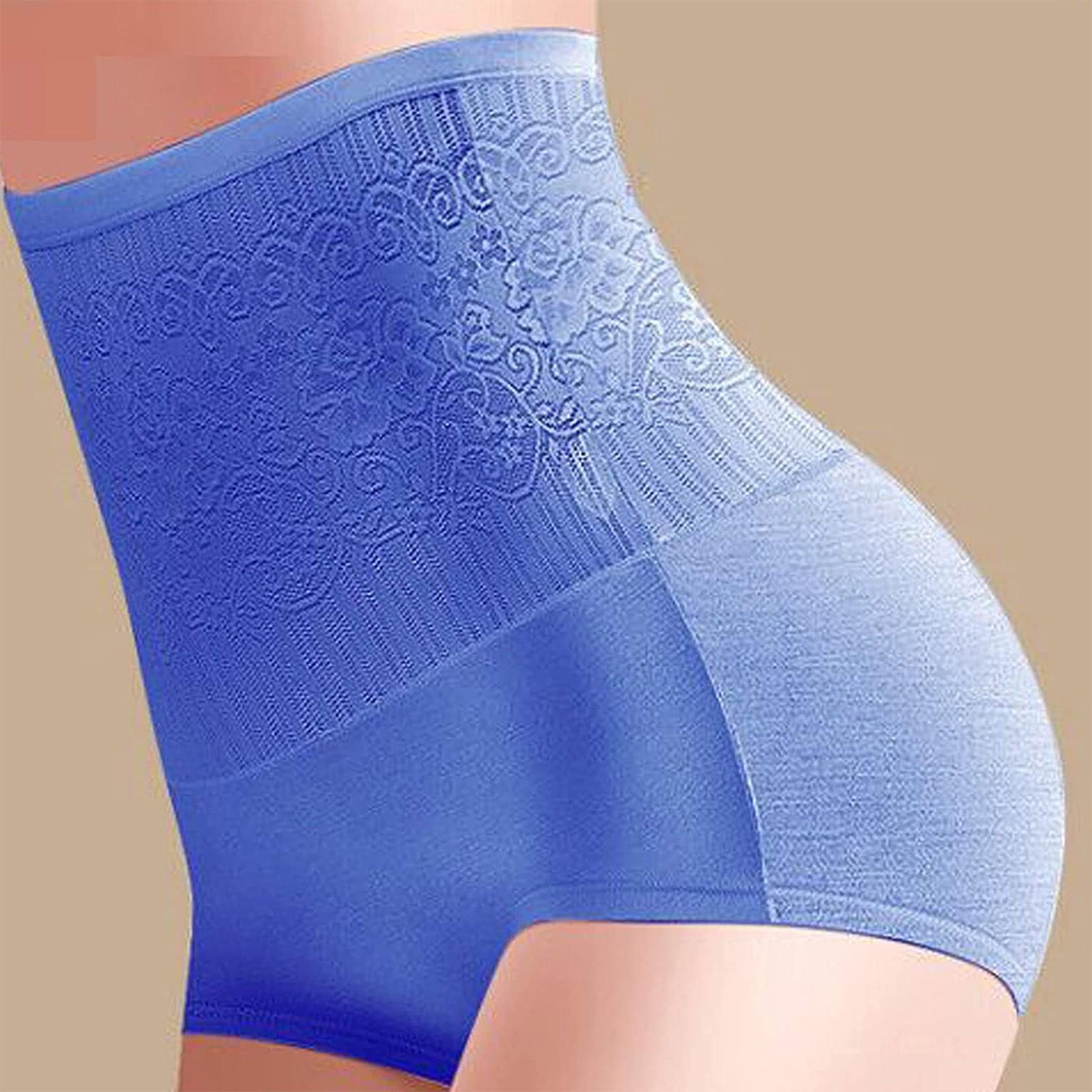 

Женские однотонные трусы для коррекции фигуры на животе и бедрах с высокой талией XL темно-синий