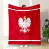 Polish White Eagle On Red Background Patterned Flannel Blanket Perfect for the Bedroom Living Room, Sofa, or a Little Nap