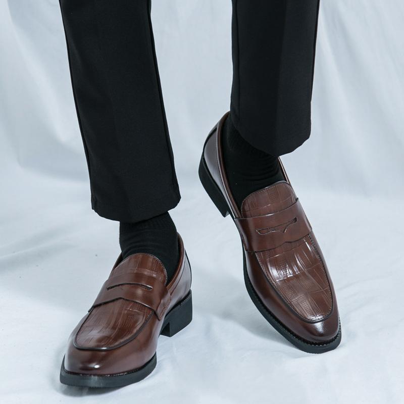 Men's Shoes Large Size New Casual Leather Shoes Fashionable Men's Foot Loafers Trendy Business British Style Leather Shoes