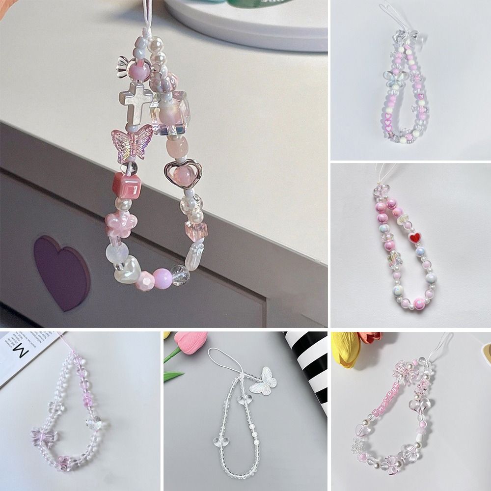 Anti-lost Pearl Bowknot Phone Lanyard Detachable Bag Camera Pendant  Phone Charm Accessories