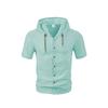 Men S Short Sleeve Hooded Shirt Loose Fit Summer Casual