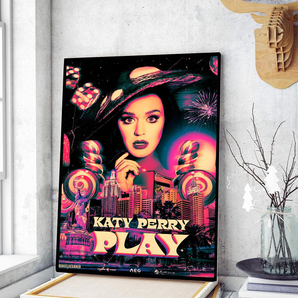 Singer Katy Perry Anime Posters Sticky Whitepaper Sticker DIY Room Bar Cafe Kawaii Room Decor