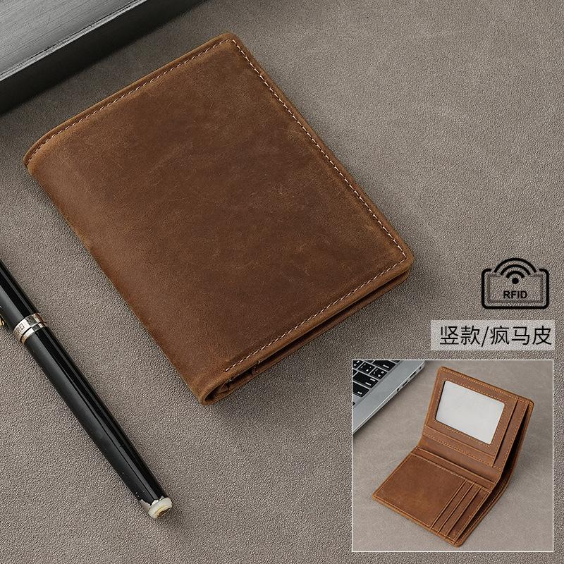 

Leather RFID Men s Leather Wallet Anti-Magnetic Card Clip Wallet Men s Anti-theft Brush Men s Wallet