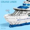 2428PCS Luxury Sea Cruise Liner Model Building Blocks Ocean Going Ship Model Bricks with Display Stand Kids Toy Holiday Gifts No Box