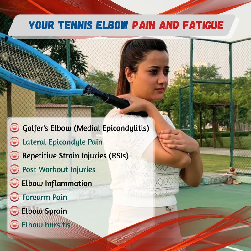 Wonder Care Tennis Elbow Support Pro - Thick Silicon Gel Adjustable Compression Arm Bands | Elbow Straps for Tendonitis, Golfer’s Elbow & Forearm