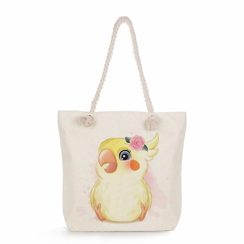 Multifunctional Cute animals Printed Thick Rope Shoulder Beach Bag 7586 KTB