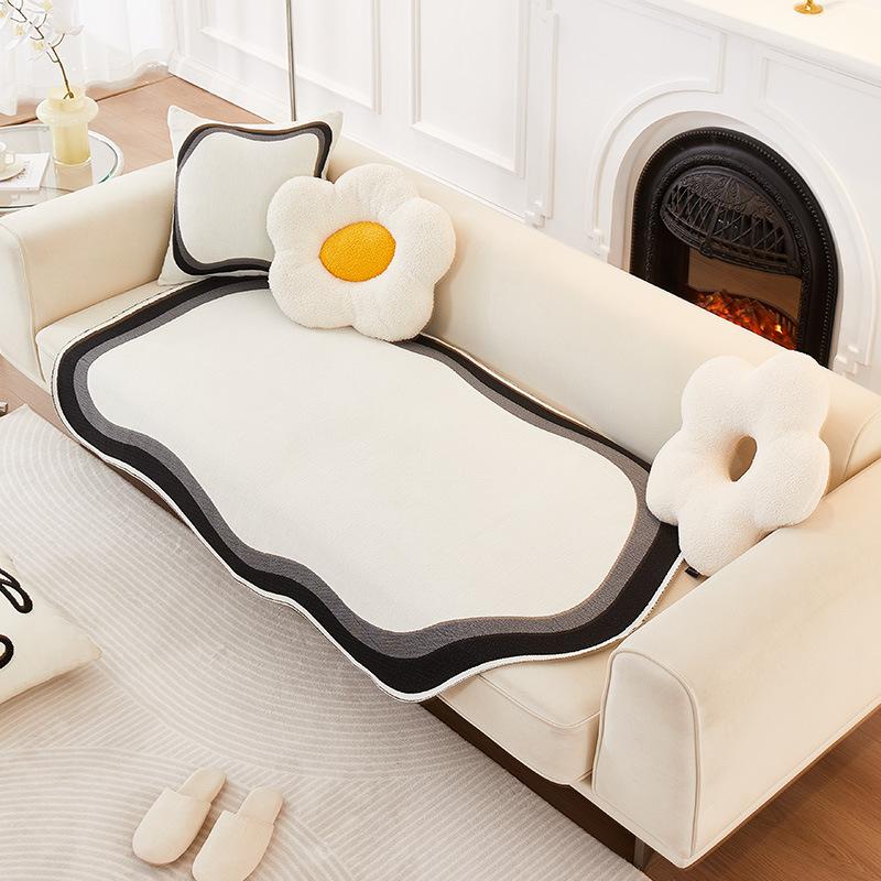 Special-Shaped Chenille Sofa Cushion Four Seasons Universal Non-Slip High-End Sofa Cover Cushion Cover Towel
