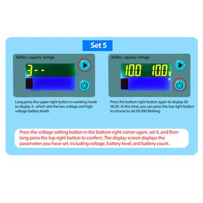 Moniteur de batterie LCD 10-100 V 12 V 24 V 36 V 48 V Testeur de voltmètre de capacité de batterie numérique Pourcentage