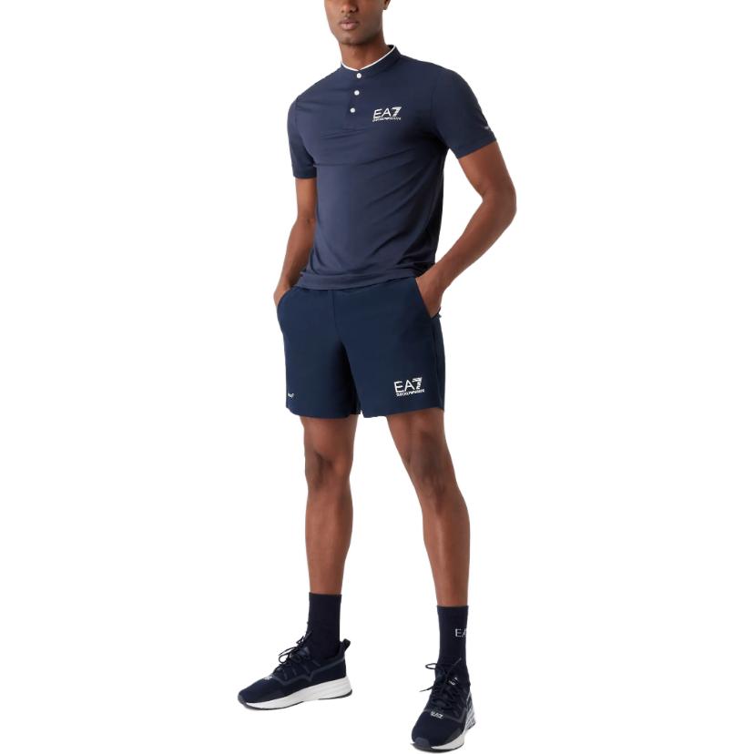 Emporio Armani EA7 FW23 Polo Shirt Men's Marine Blue 8NPT21-PJEMZ-1554