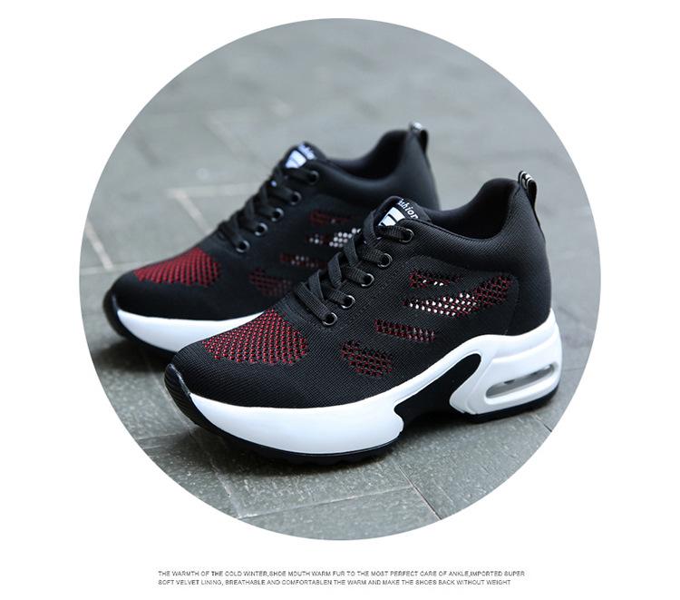 Women's shoes autumn and winter breathable thick-soled casual inner heightening shoes lightweight soft-soled sports shoes women's cotton shoes