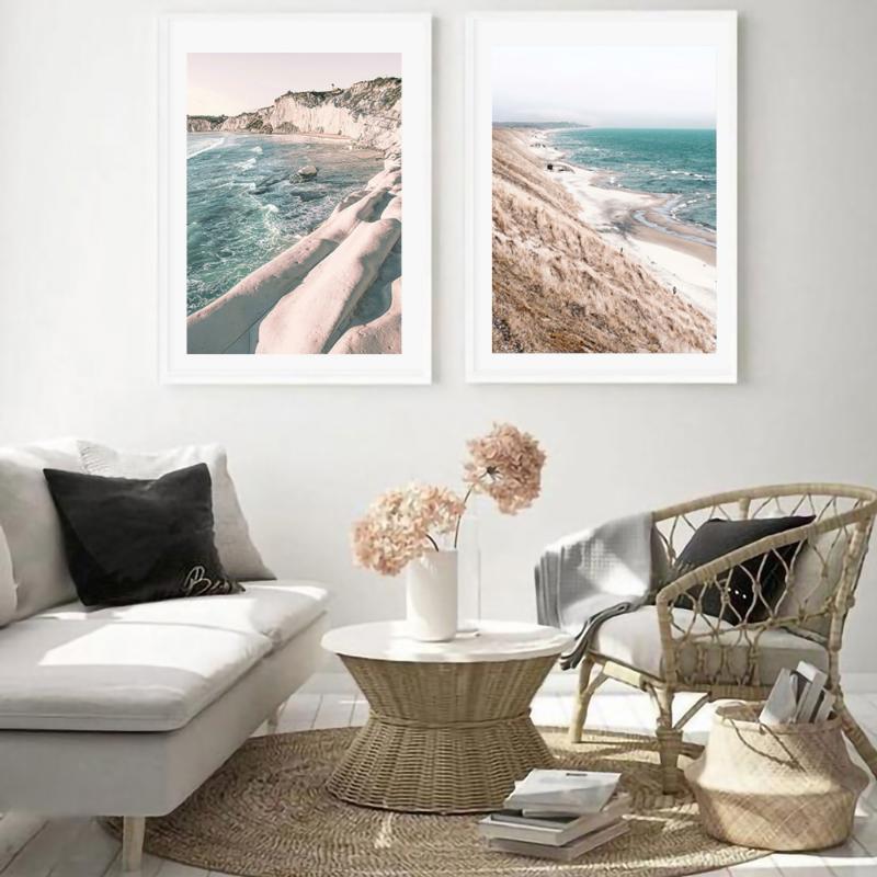 Venice Amalfi Coastal City Poster River Waterfall Canvas Painting Nordic Bedroom Art Wall Picture For Livingroom Home Decoration