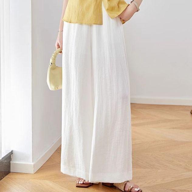

Women s Summer Cotton & Linen Set: Stylish Sleeveless Tops and Versatile Wide-Leg Pants. 3XL for 151-165 jin