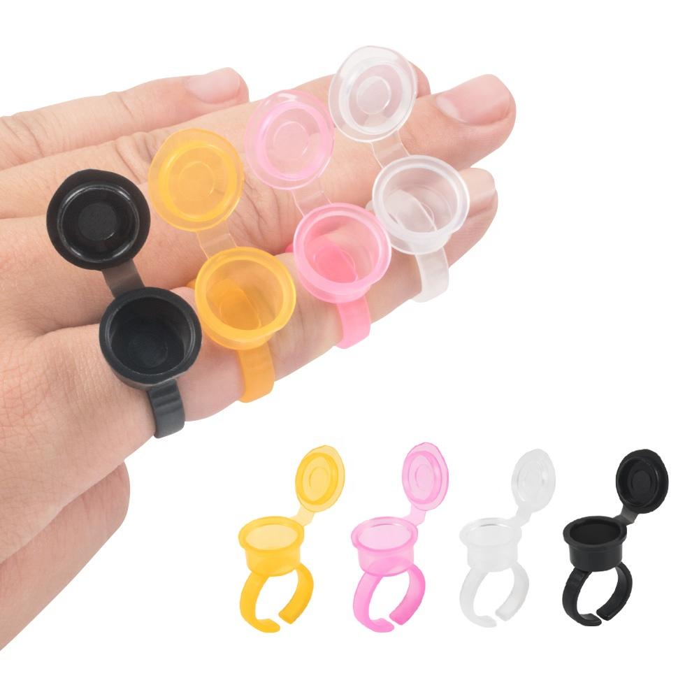 50pcs/pack Makeup Tools Eyelash Extend Ring Cup Tattoo Ink Equipment Microblading Tattoo Cup With Lid Make up Accessories