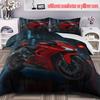 Motorcycle Racing Three-Piece Digital Printing Quilt Kit Home Textile