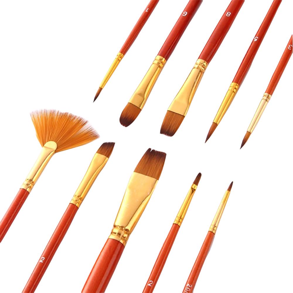 10-teiliges Pinsel-Set, Künstler-Pinsel, mehrere Medium-Pinsel mit Nylonhaar für Künstler