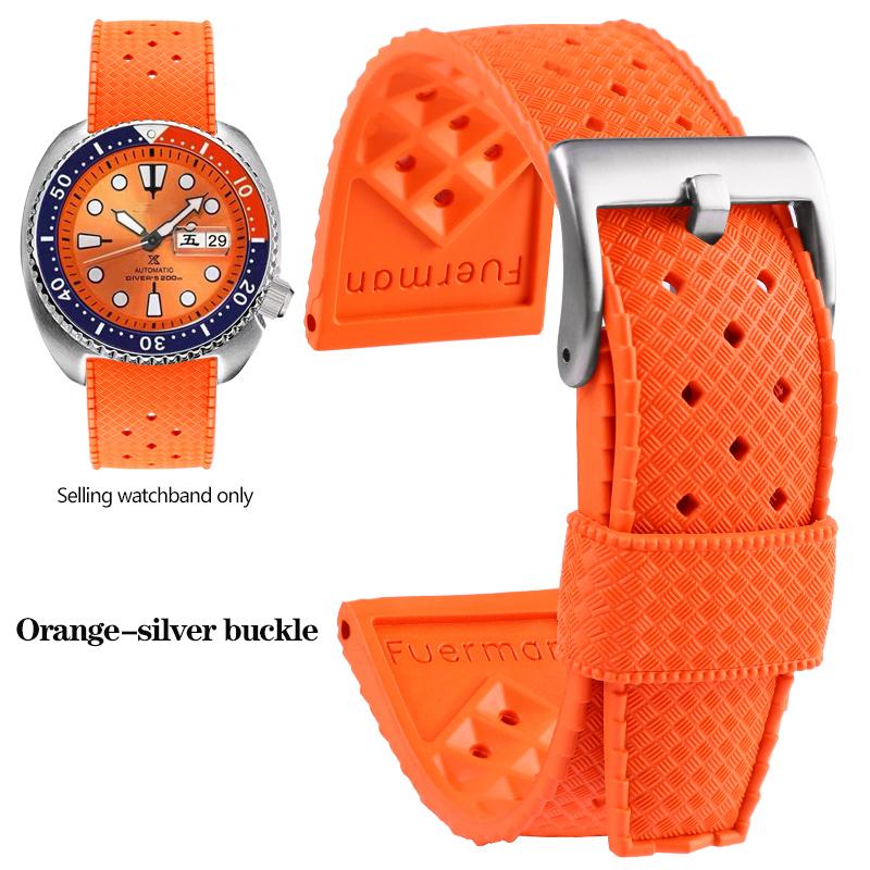 Tropical Rubber Strap  for Seiko SRP777J1 Soft Silicone Diving Waterproof Breathable Sport Wristband Men 20mm 22mm Watch Band