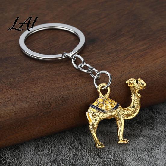 Portable Camel Charm Alloy Keychain for Backpack Animal Shaped Metal Key Ring Keyring Pendant Handbags Backpack Decorative Accessories Pendant