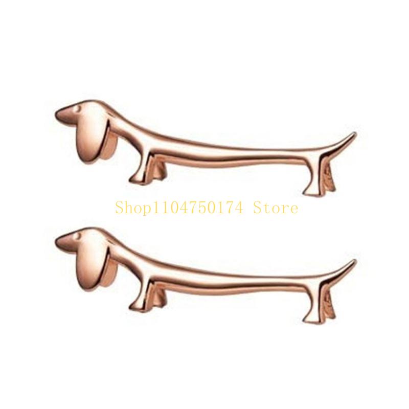 Set of 2 Dachshund Chopstick Stands Durable Alloy Dachshund Chopstick Rest Desktop Decoration Stand Holder Top Sale