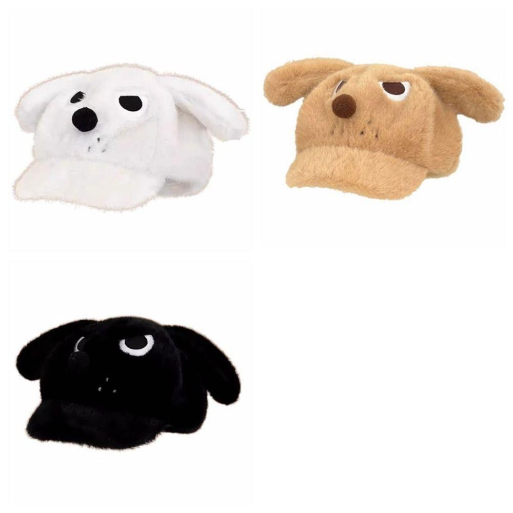 Thickened Puppy Baseball Cap Plush Octagonal Cap Cute Peaked Cap  Outdoor