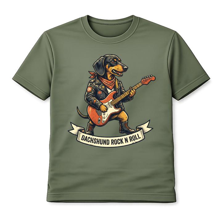 

Dachshund Rock N Roll Guitar T-Shirt Unisex Funny Dog Music Graphic Tee S разноцветный