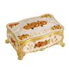 Traditional Floral incised Jewelry Storage Box for Women Built from strong Alloy Featuring Glossy Finish