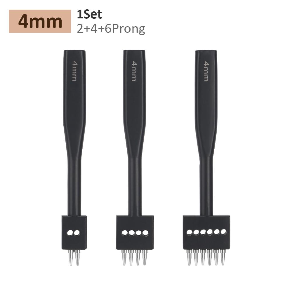 3pcs/set Professional Leather Puncher, DIY Making Leather Hole Punching Tool, Manual Leather Diamond Round Hole Cutter Tool Kit