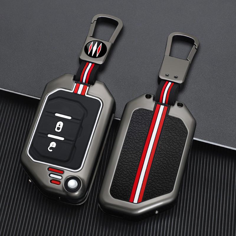 Zinc Alloy Car Key Case For Jeep Gladiator Jt Sahara Jlu Jk Wrangler Jl Rubicon Accessories