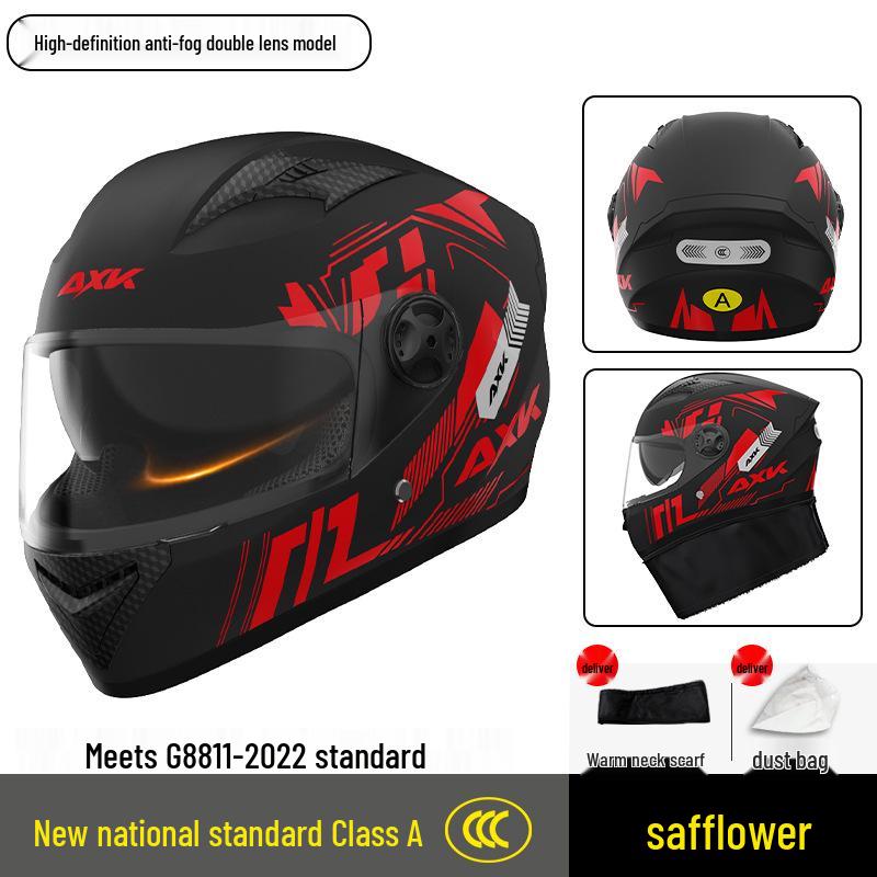 

Сертифікований мотоциклетний шолом-фулфейс на всі сезони - Теплий, стильний дизайн для чоловіків та жінок (Модель A1)