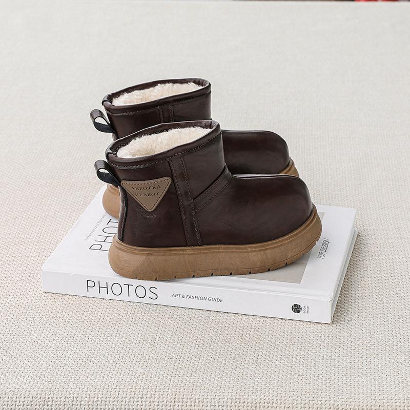 Children's snow boots fur integrated new Kapibara waterproof and non-slip girls cotton shoes boys thickened snow cotton