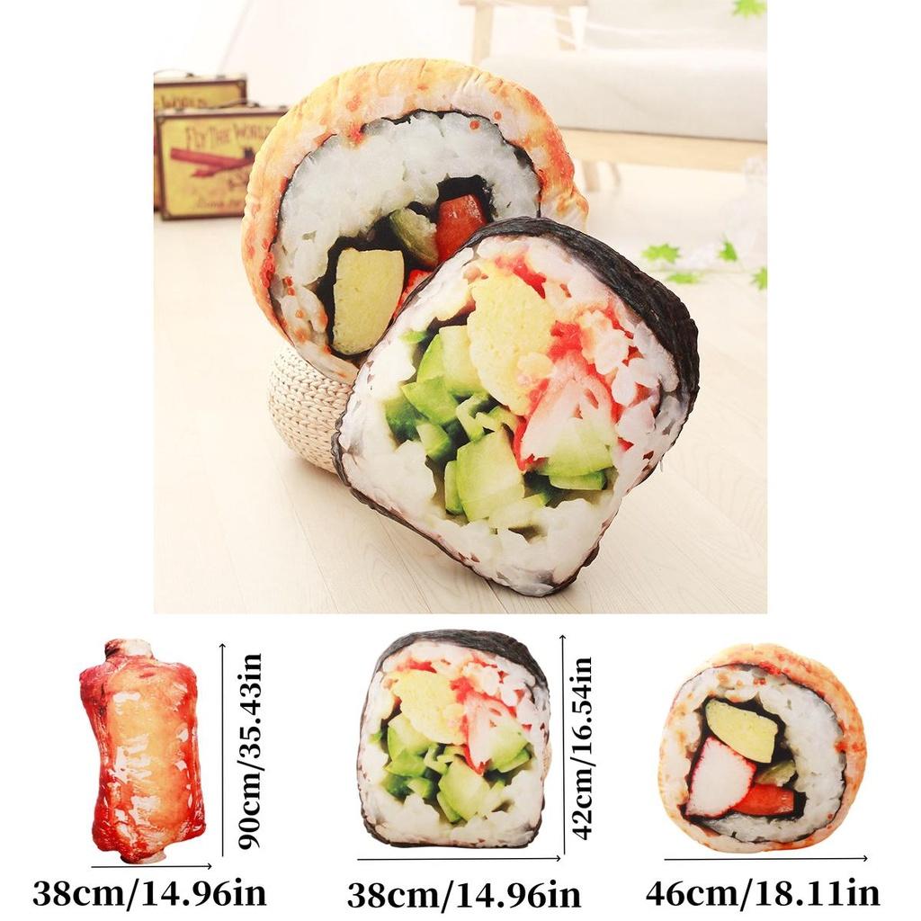 Cute Cartoon Style Sushi Egg Tart Plush Pillow Perfect Christmas Gift