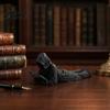 Reader Collectible Decor Black Robe Figurine 3D Printed Faceless Reading Man Modern Figurine Statue Lying Bookworm Sculpture for Home Office
