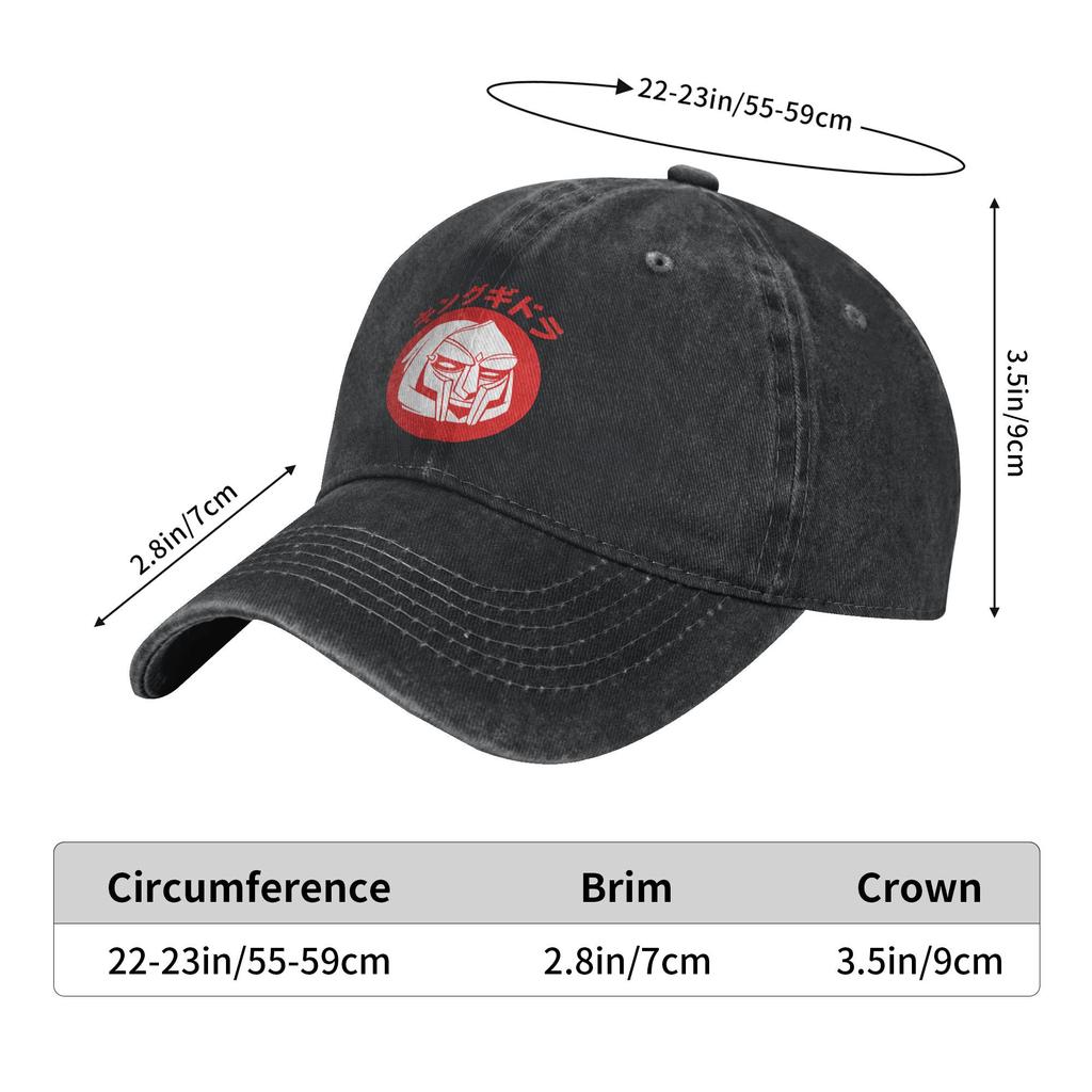 King Gheedorah Mf Doom Men Women Baseball Cap Hip Hop Distressed Washed Hats Cap Fashion Outdoor Summer Travel Gift Headwear
