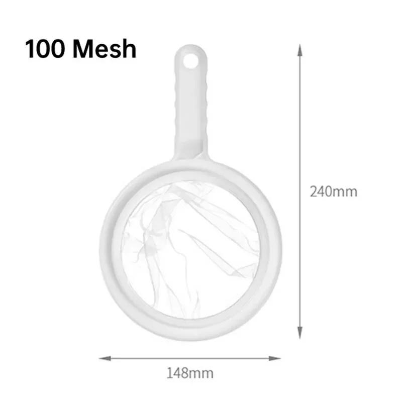 

1PC 80/100/200/400 mesh handheld soy milk filter Reusable filter spoon Household juice separation filter Kitchen supplies