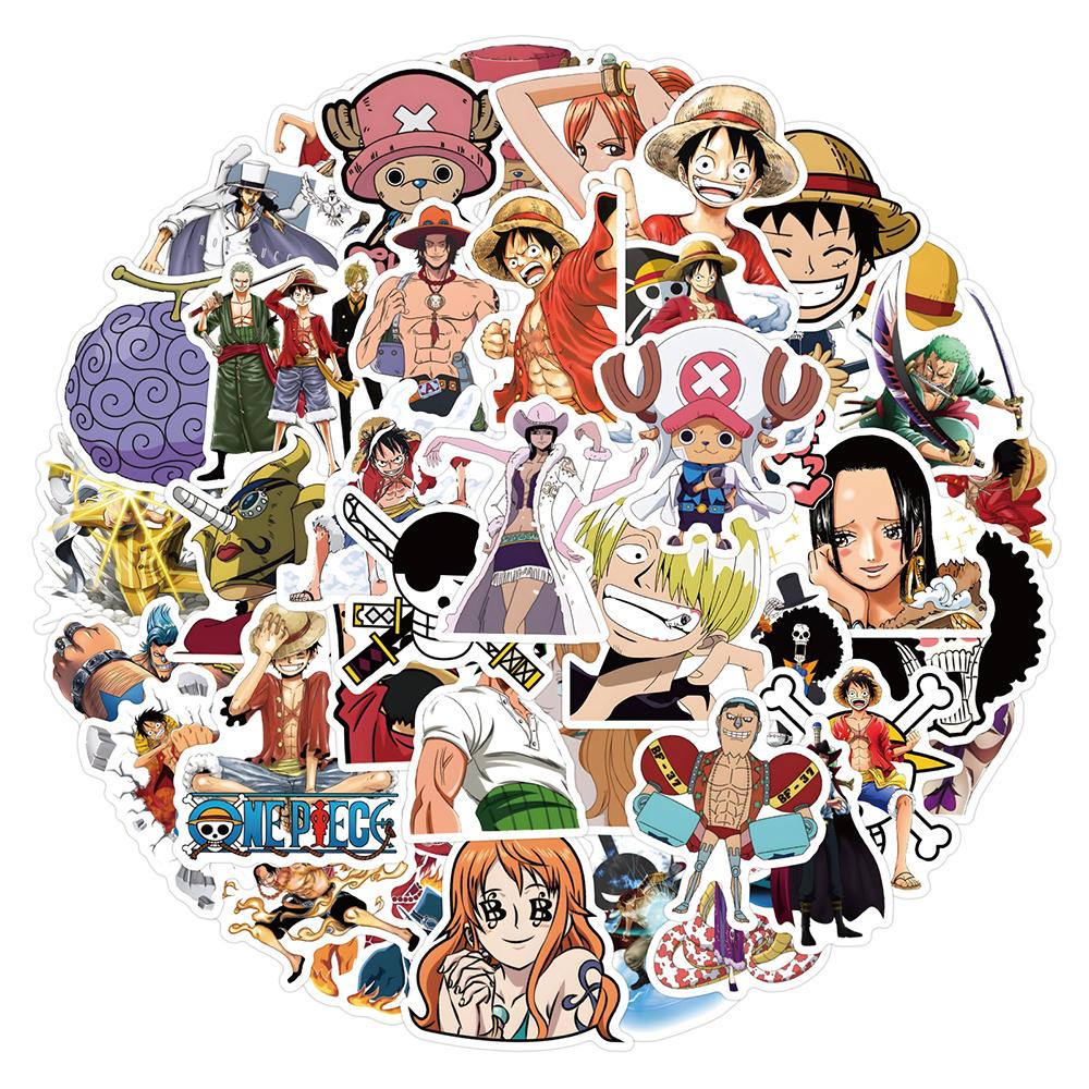 10/30/50pcs ONE PIECE Cartoon Stickers Cool Luffy Zoro Anime Decals Toys Waterproof Graffiti Phone Stationery Cute Sticker Toys